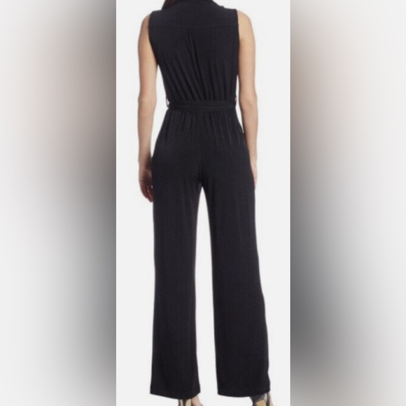 Calvin Klein Gold Zipper Detail Black Jumpsuit- Size 6 - Picture 2 of 4